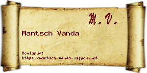 Mantsch Vanda névjegykártya